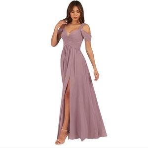 Azazie Lianne Dusty Rose Long Sleeveless Gown Size A4